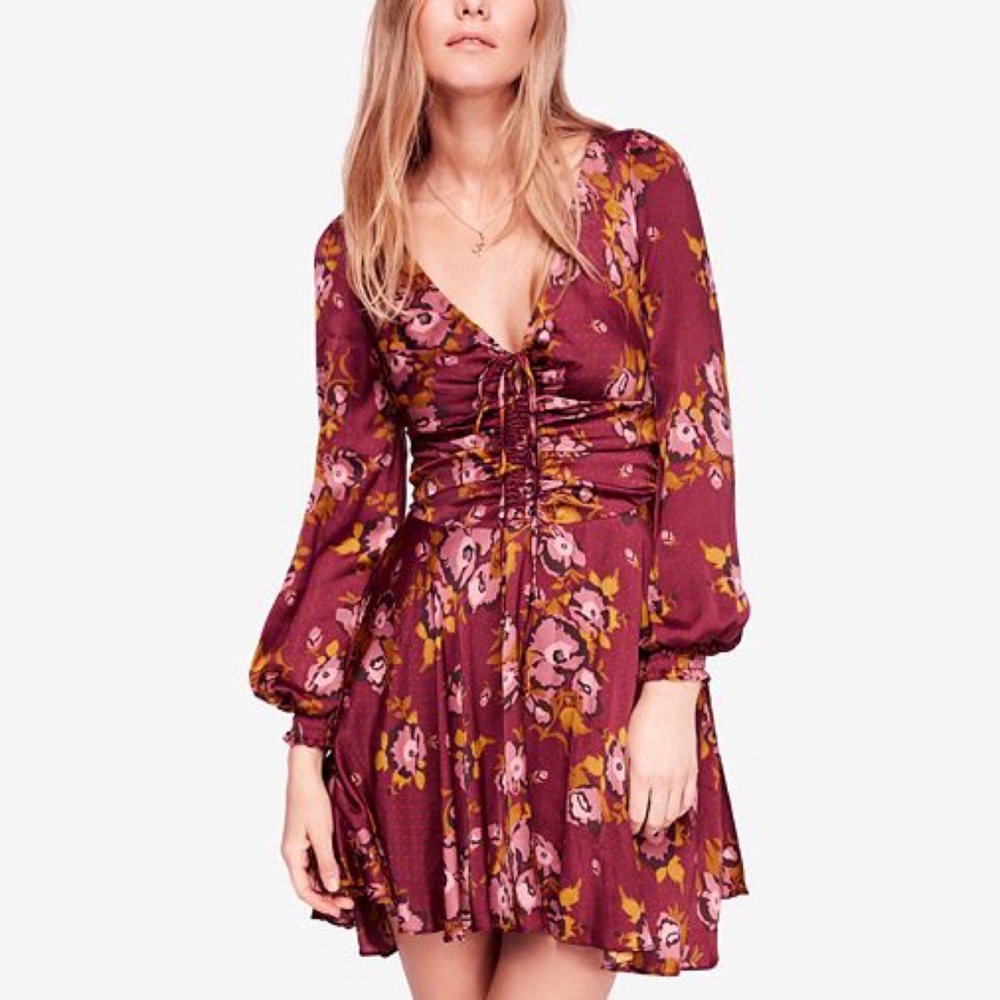 NWT Free People Morning Light Printed Mini Dress Sz 0